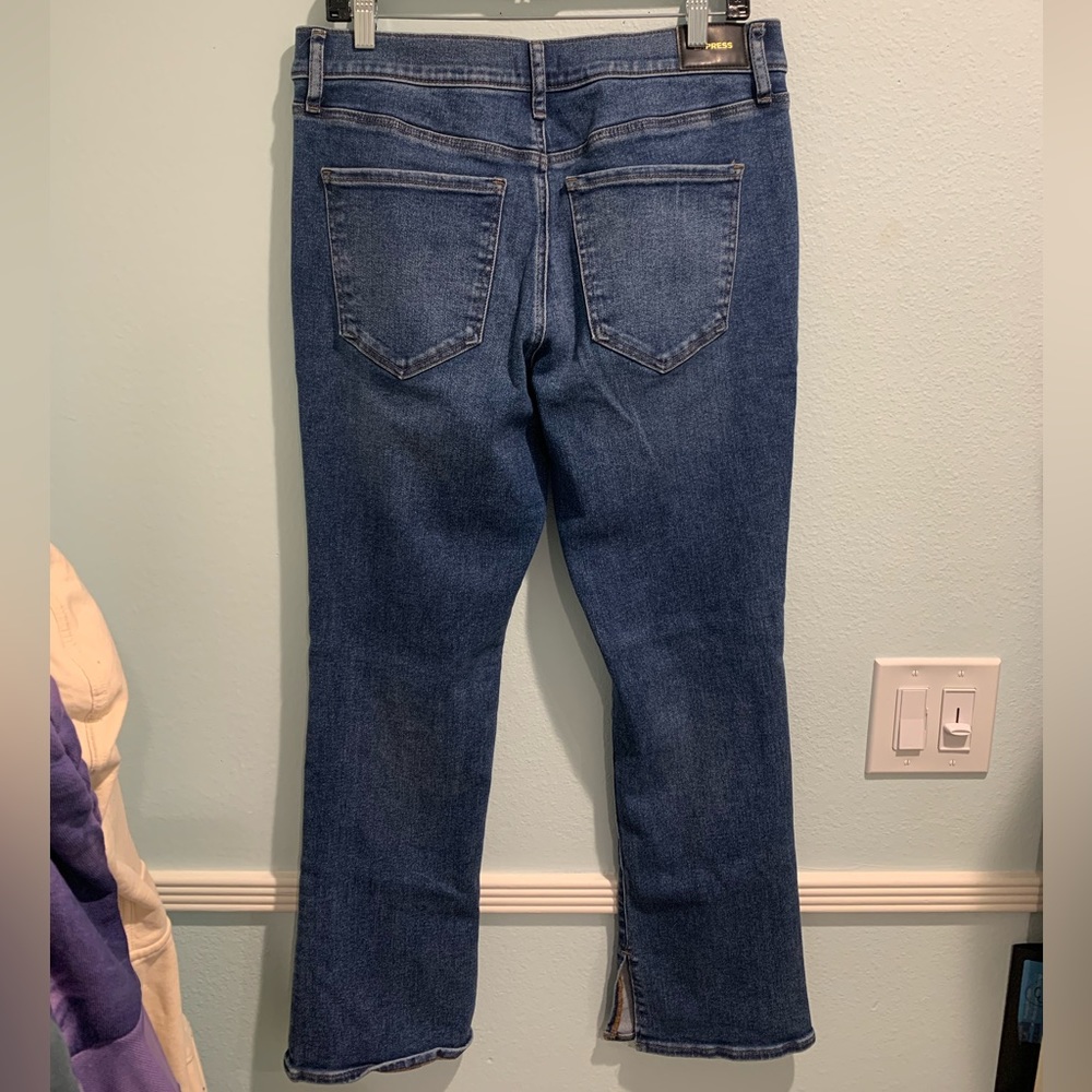Express Skyscraper Mid Rise Blue Jeans - Picture 5 of 6